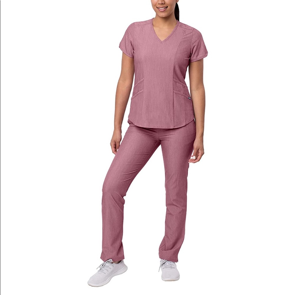 Adar Pro Classic Heather Wine Scrub Set